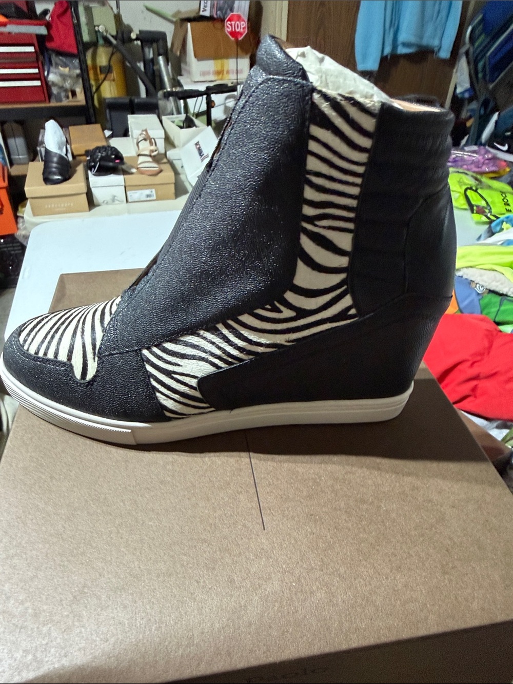 FILIPA2 Linea Paolo leather/real fur wedge bootie